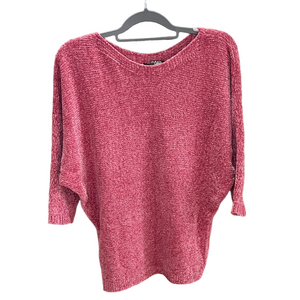 NWOT Attitudes by Renee Chenille Dark Pink Sweater